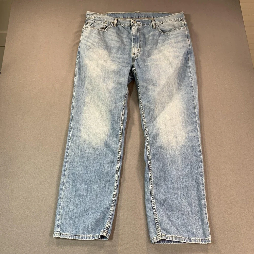 Levis 559 Jeans Mens 40x31 Blue Denim Relaxed Straight Leg Light‎ Wash Faded